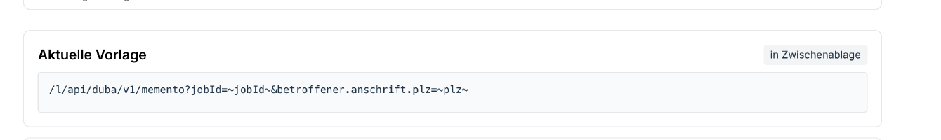 Generierte URL-Vorlage zum Kopieren